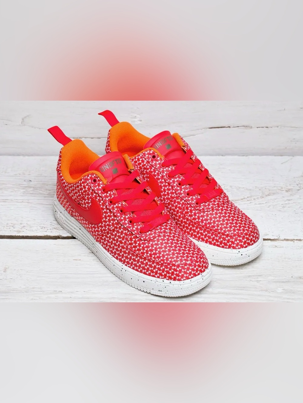 Undefeated UNDFTD x Nike Lunar Force 1 Low University Red SneakerW 8/M 6.5/EU 39